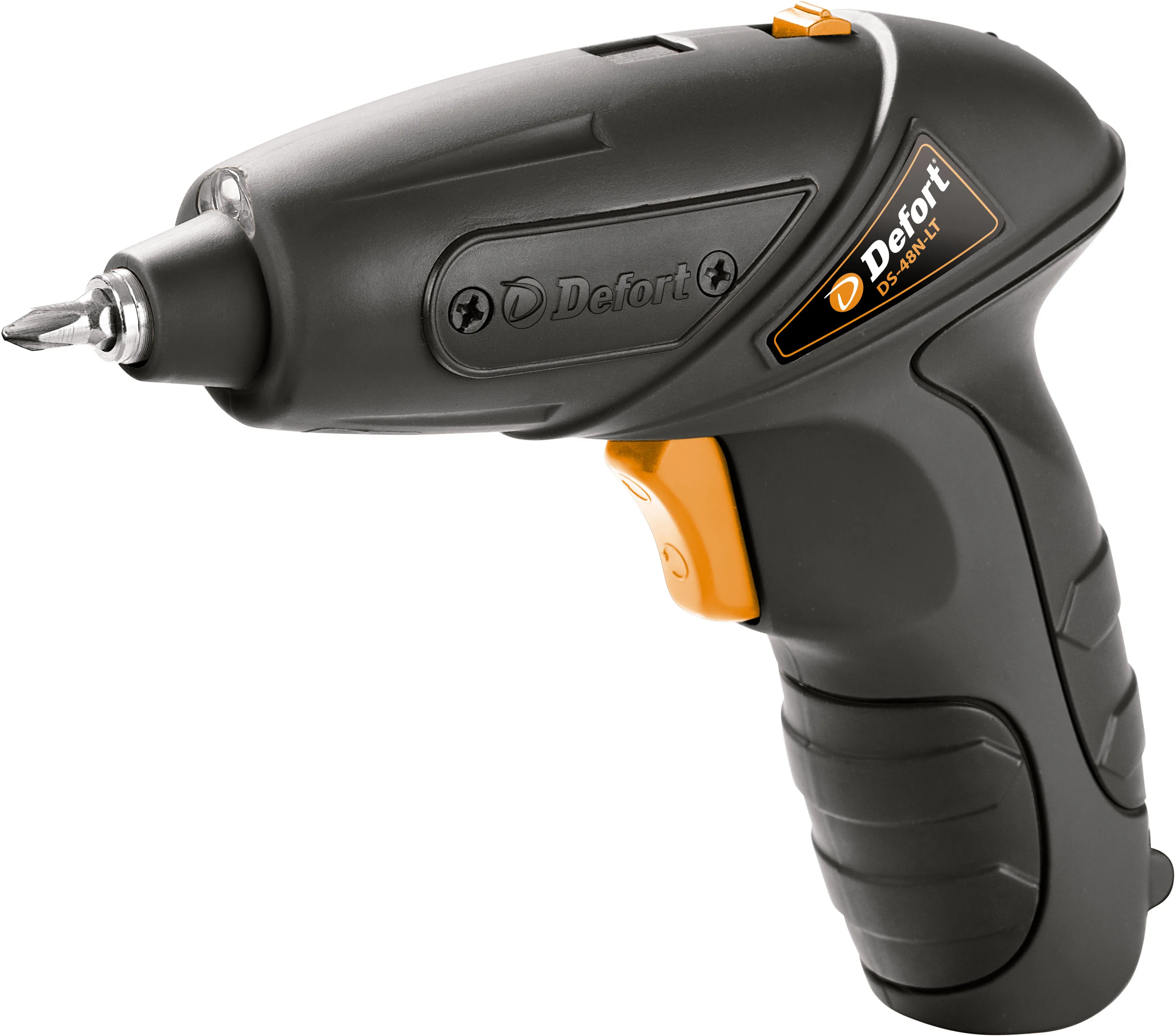 Отвертка аккумуляторная Defort DS-48N-LT (Ni-Cd аккумулятор напряжением 4,8 В, подсветка, индикатор заряда, ременная сумка-кабура)