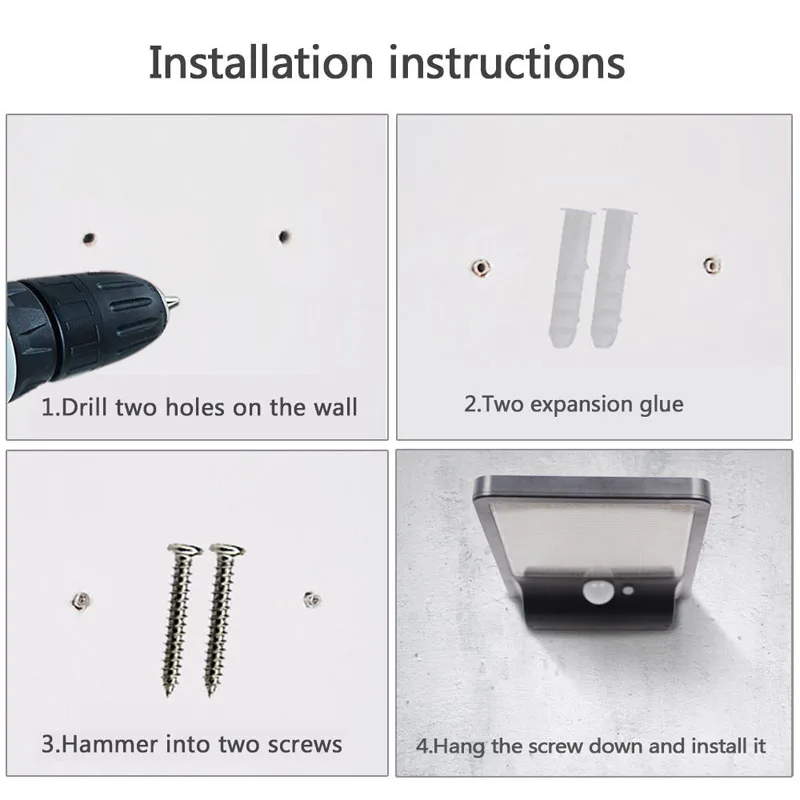 42leds PIR Motion Sensor Solar Lamp Waterproof LED Solar Power Street Light Outdoor Garden Security Wall Solar Lights Cool White (11)