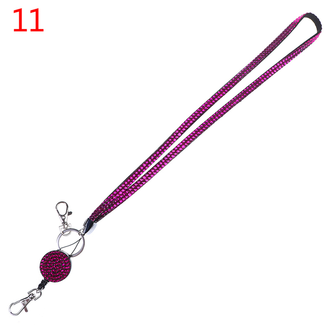 Pc Lanyard Crystal Rhinestone Mobile Phone Neck Strap Key Holder Rhinestone Lanyard Badge Reel