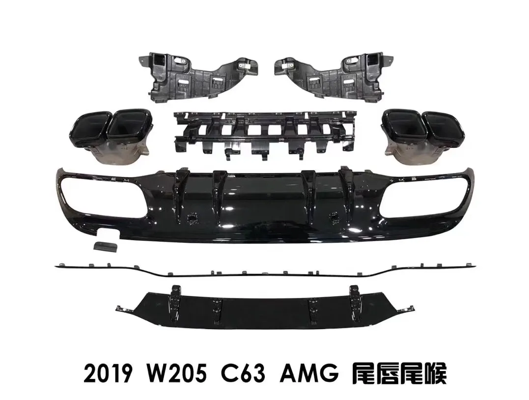 C Класс W205 Спортивная линия диффузор и глушитель наконечники для w205 C43 спортивные модели- до вид