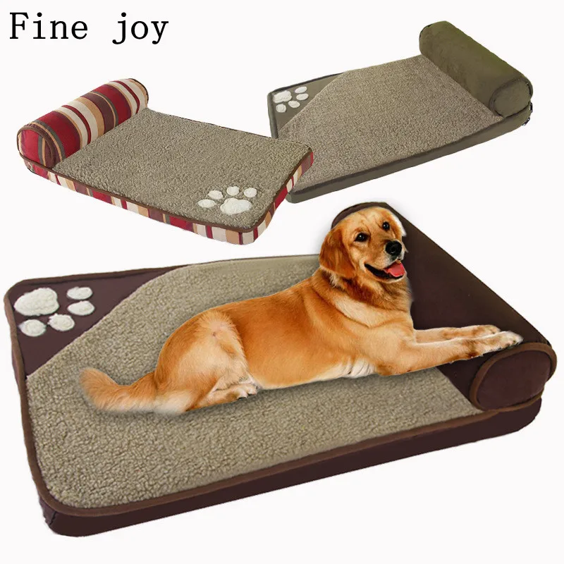 Fine joy Dog Bed Large Dog House Sofa Kennel Square Pillow
