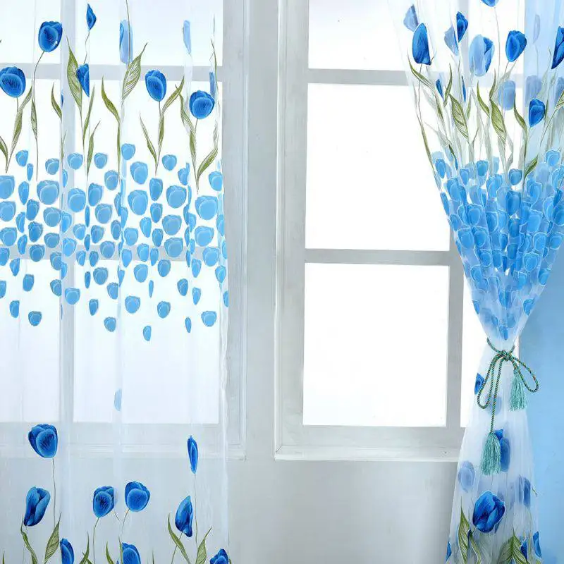 

Retro Tulle Drapes Sheer Curtains for the Living Room Bedroom in the Kitchen Voile Curtains for Window Treatment