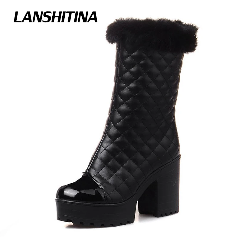 Buy Size 34 43 Women High Heel Half Short Boot Snow Winter Ankle Platform Boots