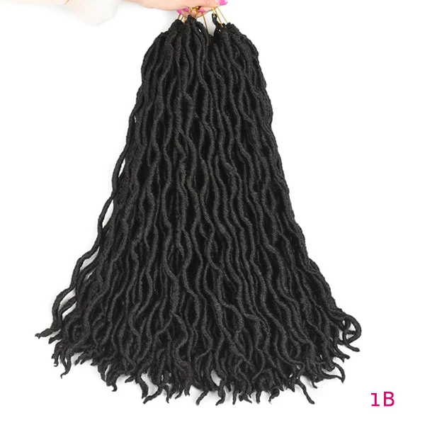 TOMO Bohemian Faux locs вьющийся кроше плетение волос 24 пряди вязание крючком наращивание волос 18 дюймов Синтетические волосы Омбре косы - Цвет: # 1B