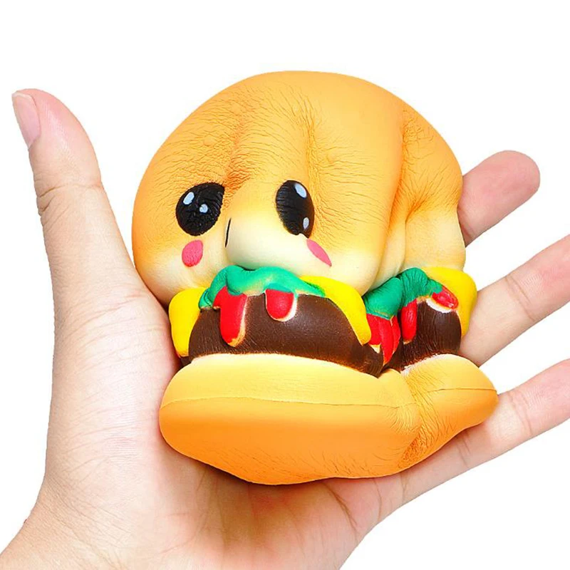 Jumbo Kawaii Burger Squishy медленно поднимающийся креативный крем с ароматом, мягкая декомпрессионная сжимающая игрушка для снятия стресса, Забавная детская Подарочная игрушка