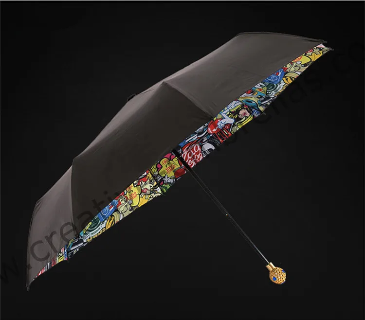 106cm 2 men fiberglass windproof 5 times black coating anti-UV Sapphire&ruby exquisite ball parasol pocket mini folding umbrella