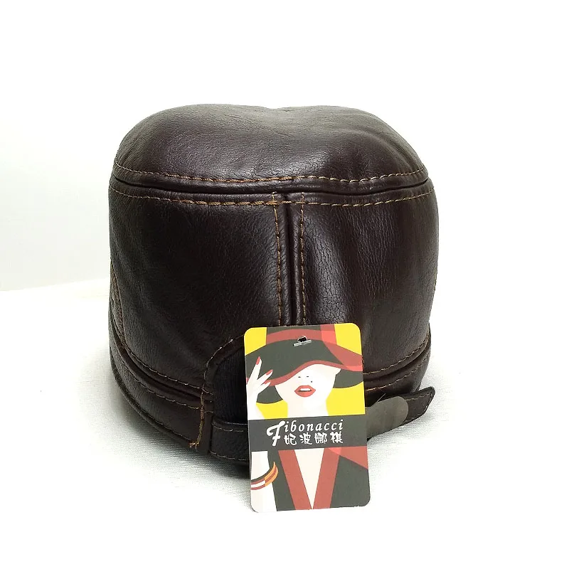 Günstige Fibonacci Hohe qualität mittleren alters männer baseball kappe leder erwachsene Patchwork einstellbar flatcap herbst winter hüte