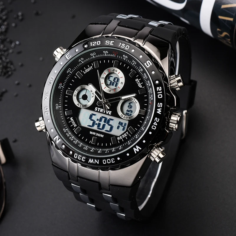 Роскошные Брендовые мужские часы Stryve Military 3ATM Wateprroof Relogio Masculino с ночным освещением