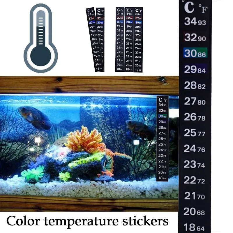 Стикер аквариумный термометр мини бумажный черная рыба танк водостойкий офис Рыба Аквариум