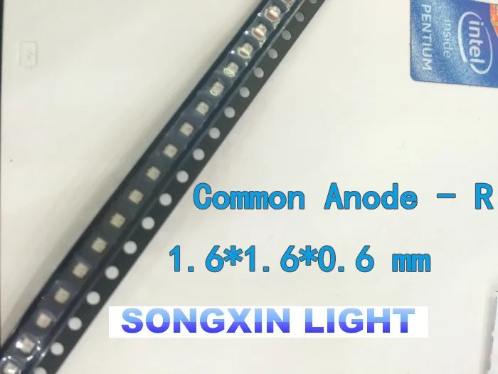 BIN-2 1000 шт./лот SMD 0603 0606 1615 1616 RGB Полноцветный 0805 красный/зеленый/синий общий анодный