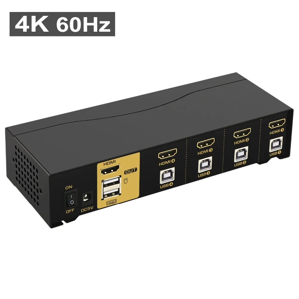 4 портовый HDMI KVM переключатель CKL HDMI2.0 поддержка порта 4K @ 60Hz 3D 94H2 с USB2.0 Hub квм