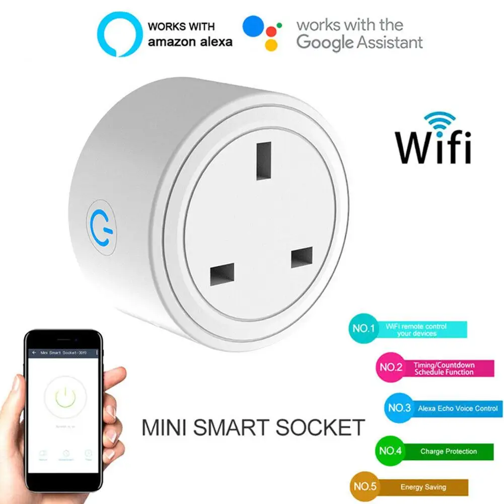 

British Standard Smart Socket Timer WIFI APP Remote Control For Voice Alexa Sockets