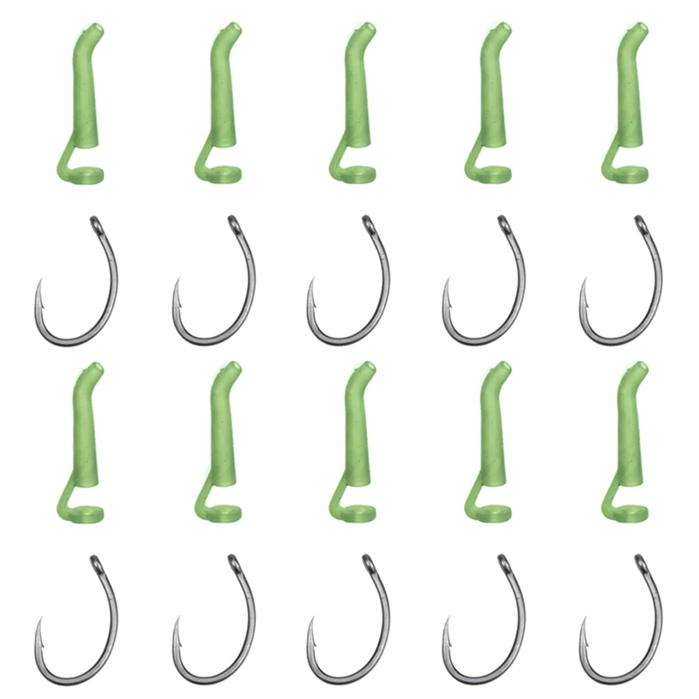 20pcs Carp Fishing Hooks Set 10pcs Hook Sleeves D Rig Aligner Hair Rigs