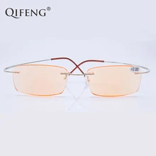 QIFENG титановые очки для чтения Для мужчин Для женщин Rimless Сверхлегкий градусов дальнозоркостью очки мужской женский+ 1,0+ 1,5+ 2,0+ 2,5+ 3,0 QF260
