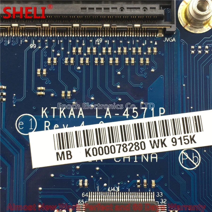 K000078280 Laptop Motherboard For Toshiba Satellite A350 A355 KTKAA LA-4571P GM45 DDR2 3