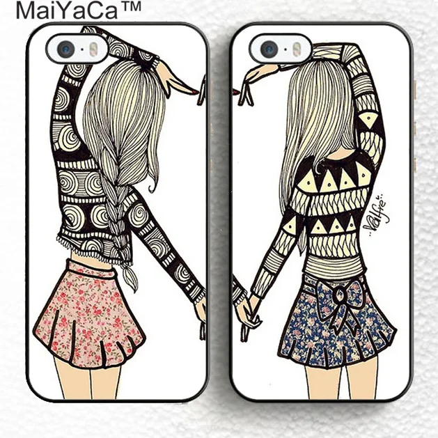 MaiYaCa 2pcs/lot Besties BFF Best Friends Girly Heart Matching Soft TPU