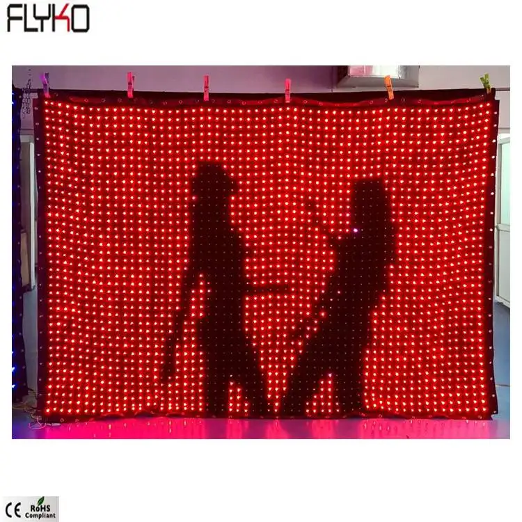 Flyko great огнеупорные полноцветные бархатные двухслойные P50mm 2x3 m DJ Booths Star Cloth Booths светодиодные видеозанавески