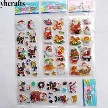 

100 sheets(1125PCS stickers) / LOT.PVC sponge removable Christmas stickers Handicrafts Decorative wall fridge stickers Kids toys
