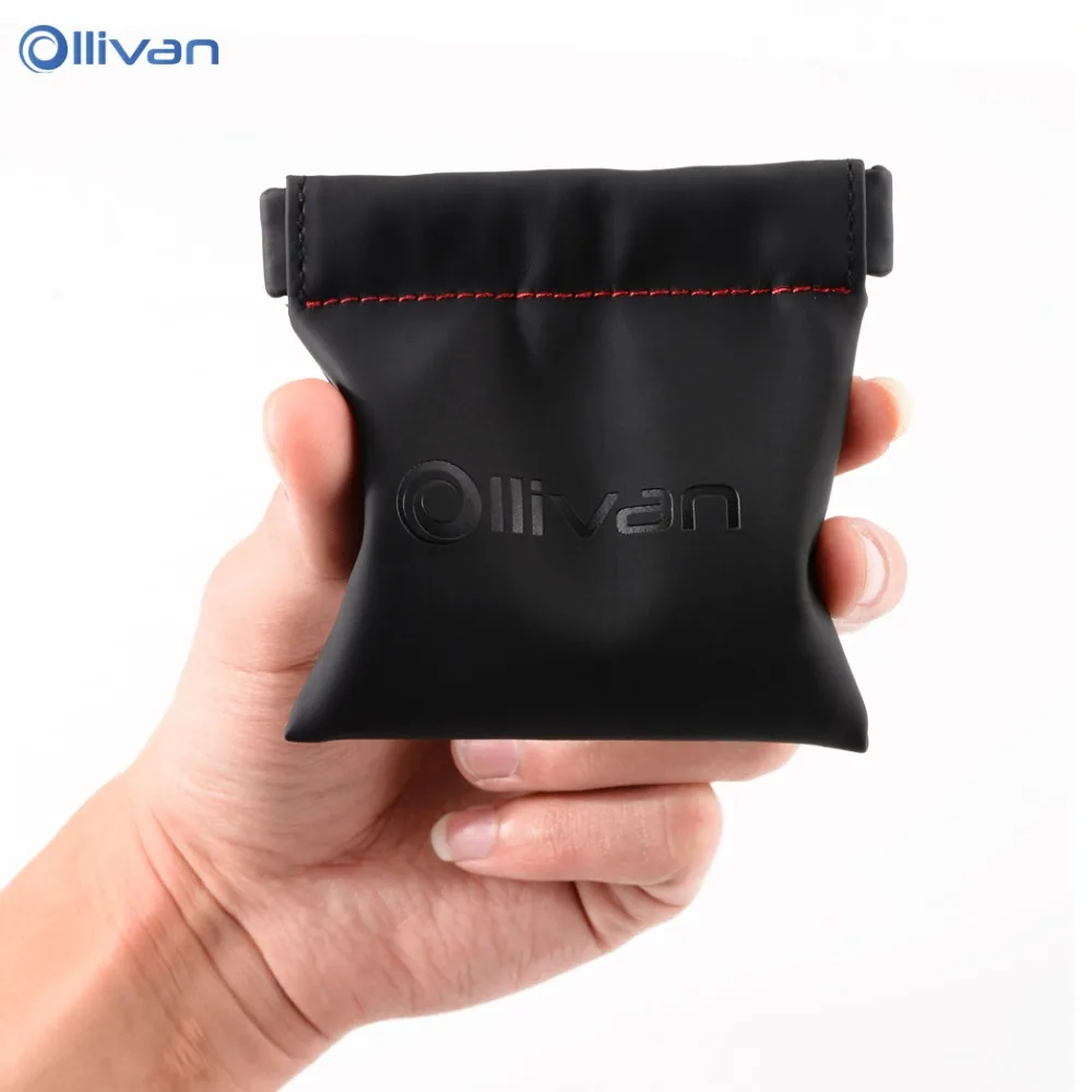 

Ollivan PU Leather Earphone Bag Waterproof Headphones Storage Bags Mini Zippered Case Earphone Ear Pads USB Cable Earphone Case