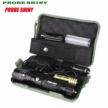

X800 Zoomable XML T6 LED Tactical Flashlight+18650 Battery+Charger+Case Free Shipping #NN07