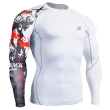 Топ для серфинга колготки телесного цвета футболки мужские Компрессионные спортивные футболки для мышечной тренировка Бодибилдинг базовые слои с длинным рукавом