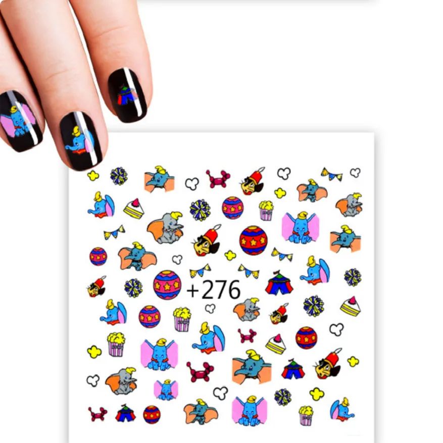 

1 Pcs HOT SELL Little Elephant Cartoon ColorWomen 30pcs Natural Color French False Nail Tips Artificial Fake Nails Art Acrylic