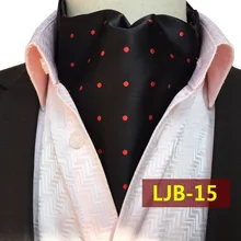 NEW Gentleman Ascot Tie Cravat Luxury Mens Dots Neck Tie Self Tie for Men Wedding frill trim self tie tee