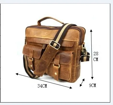 Мужская сумка из натуральной кожи crazy horse, кожаные мужские сумки, Повседневная деловая сумка на плечо, портфель, сумка-мессенджер для ноутбука