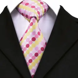 Hi-Tie ярко-розовая бабочка в горох 100% шелковые мужские галстуки для мужчин рубашка платье аксессуары галстук для свадебной вечеринки
