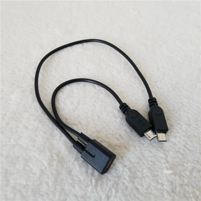 100 шт./лот Micro USB Женский к двойному штекеру Кабель адаптер от 1 до 2 разветвитель