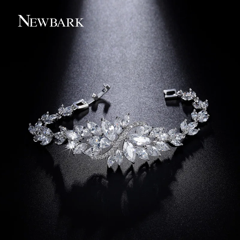 font b NEWBARK b font Charm Ice Flower font b Bracelets b font Bangles Marquise