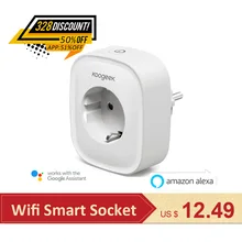Koogeek мини Wi Fi умная розетка ЕС мощность Plug 220 В работает с Amazon Alexa Google дома мобильное приложение дистанционное управление энергии мониторы