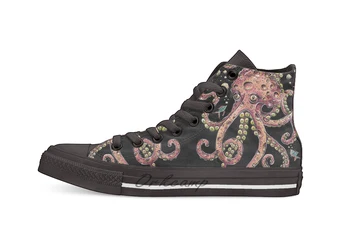 

Pink Octopus Casual High Top Canvas shoes sneakers Light Walking Shoes