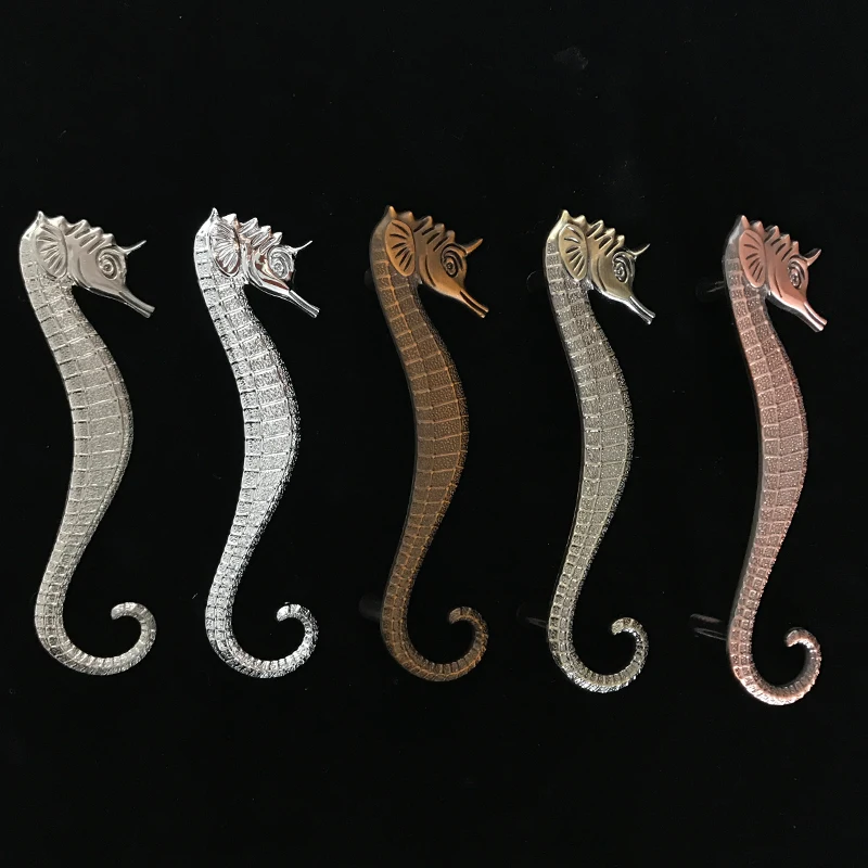 

5 colour Zinc Alloy Seahorse shape handles for furniture door cabinet pull handle cupboard door knob drawer handles