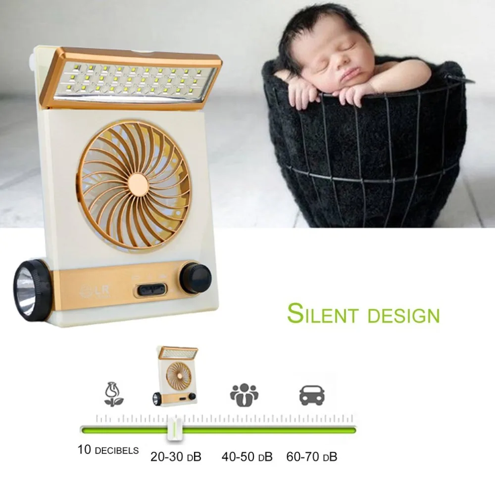 Ventiladores de refrigeración con ventilador de energía Solar de tamaño portátil con lámpara Led aire acondicionado para el hogar Oficina Exterior Camping verano ventilador