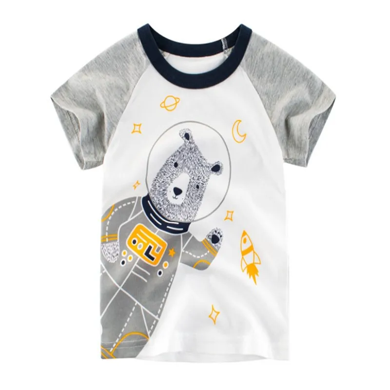 

2019 Baby Boys T Shirt For Summer Infant Kids Boys Girls Animal Print Bear T-Shirts Clothes Cotton Toddler Letter Tops