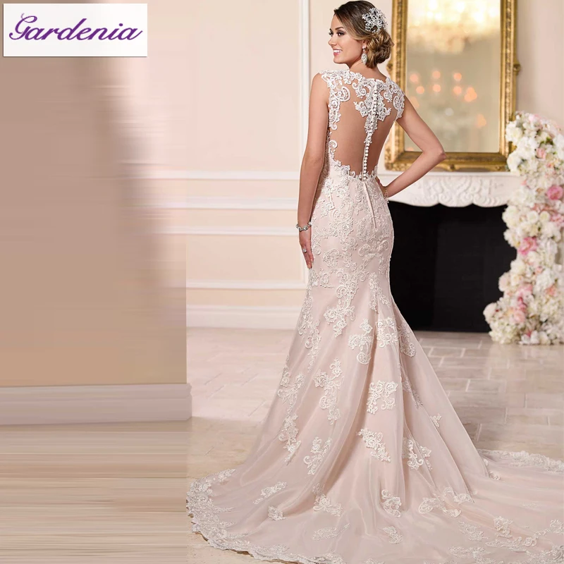 famoso diseñador islámica boda vestidos de encaje robe de mariee see