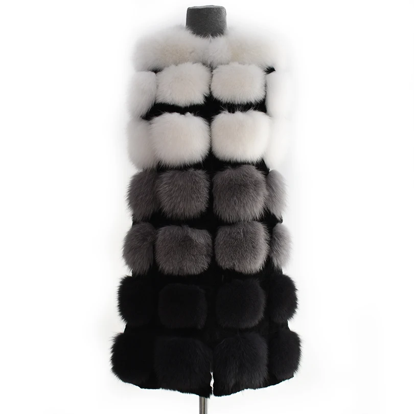 

2018 New Real Fox Rabbit fur Women Vest Leather Fashion Luxury Thick Warm Coat Jacket Solid Color Fur Vests Women Coats