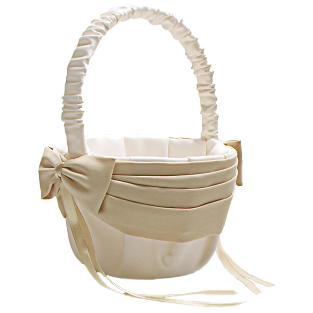 

Practical Boutique Flower Girl Basket Wedding Collection Traditional Ivory