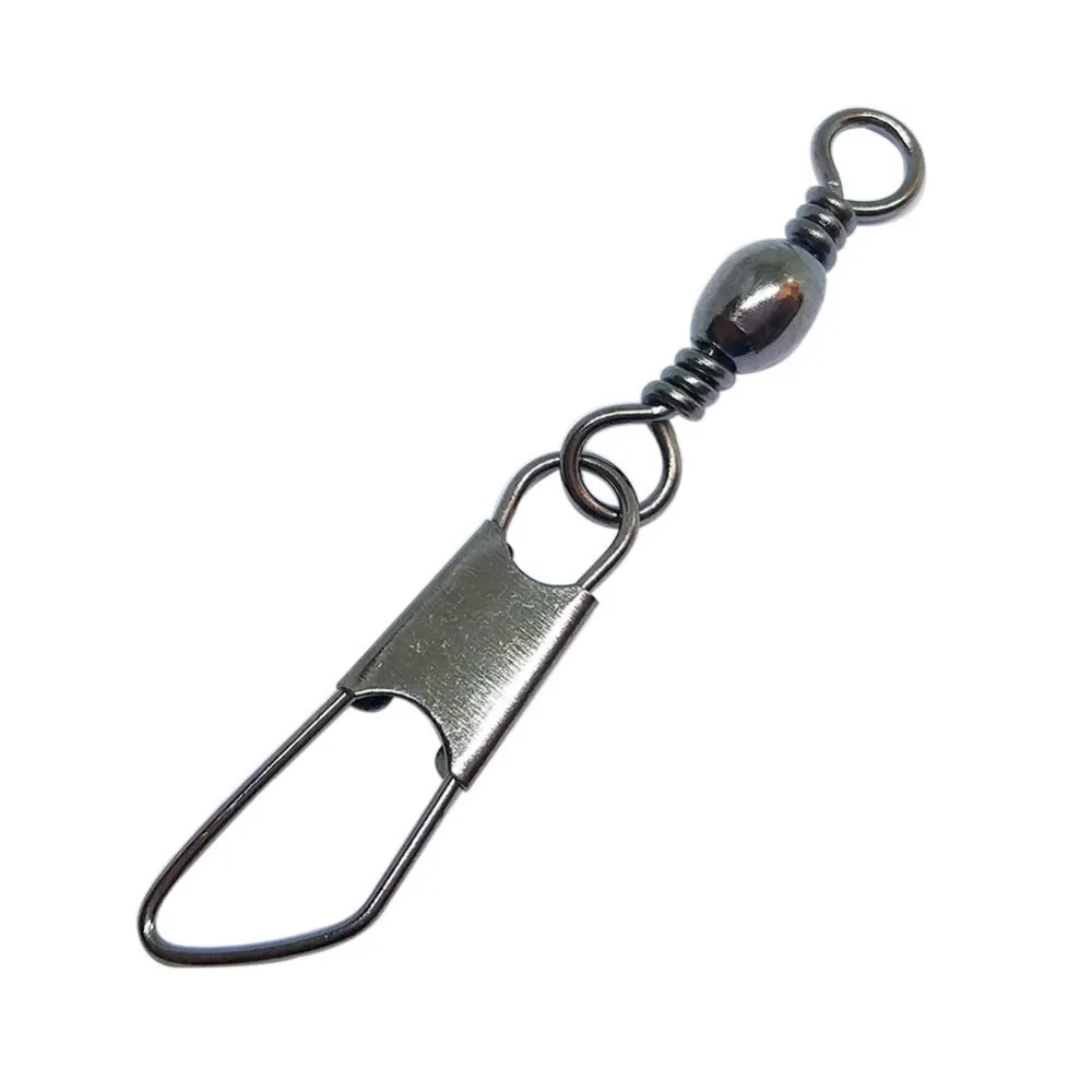 F1002 500pcs/lot Fishing Barrel Swivel with Safety Snap Fishing Swivel