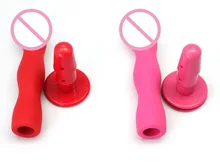 One piece 140*30mm Red/Pink silicone strap on dildos& plastic holder, fake penis for harness strap on, sex toys dildo for female