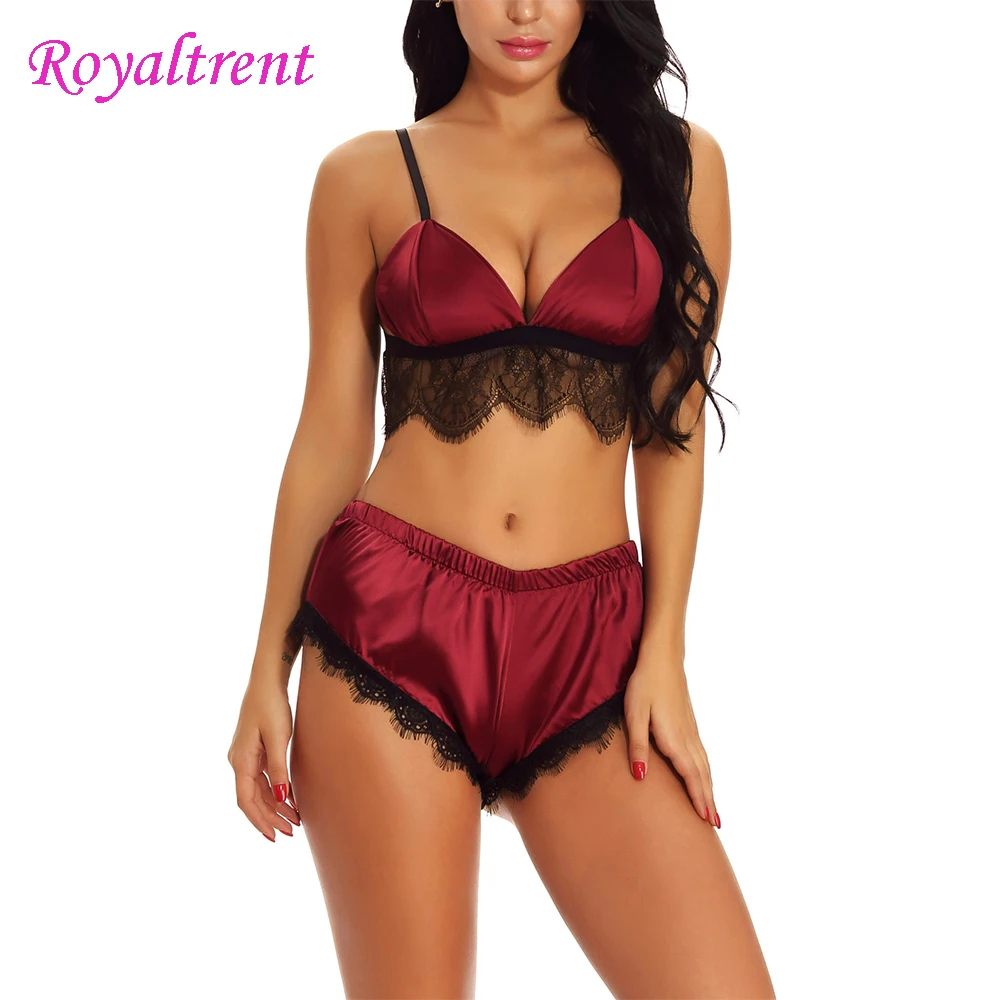 Женское нижнее белье Babydoll пикантная Кружевная комбинация комплект нижнего белья