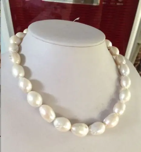 

NEW 0015111 16-18mm natural south sea white pearl necklace