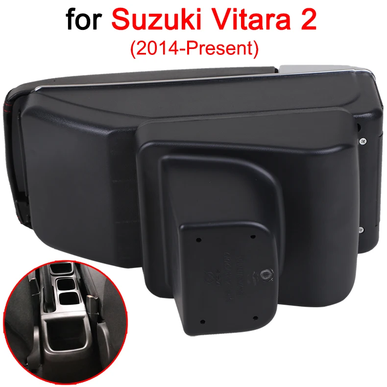 Для Suzuki Vitara подлокотник коробка Vitara 2 Универсальный центральный автомобильный подлокотник для хранения коробка Подстаканник Пепельница Модификация аксессуары