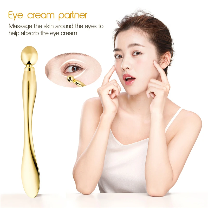 

Golden Alloy Face Eye Massager Face Mask Spoon Eye Bag Relief Massage Stick Cream Scoop Anti Wrinkle Eye Fatigue Skin Care Tool