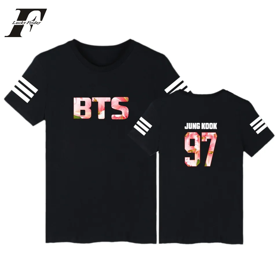 

LUCKYFRIDAYF Bangtan Boys Summer Style White T-shirt Women Short Sleeve Fans TShirt Women High Quality Top and Tees Women
