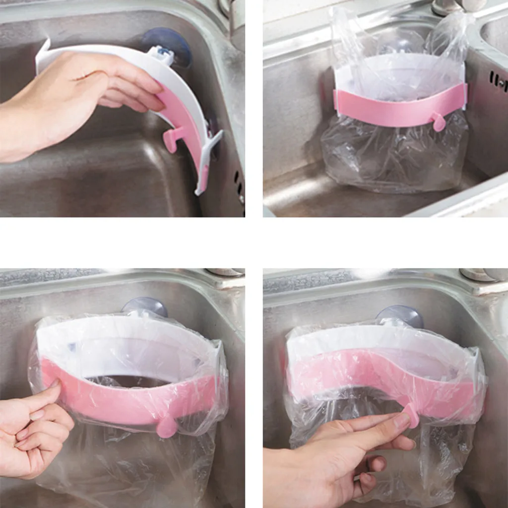 Harga Dapur Alat Cuci Dapat Dipotong Sampah Rak Kuat Alat Dapur Tiga Cangkir Hisap Plastik Sampah Tas # H