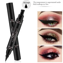 Ручка косметического глаз макияж, двойной конец Профессиональный Водонепроницаемый гладкая карандаш со штампом натуральный Портативный жидкая подводка для глаз очаровательный