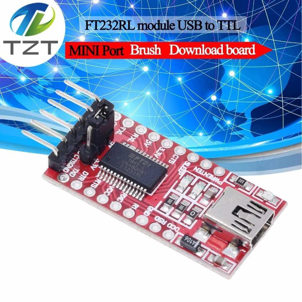 

High Quality FT232RL FT232 FTDI USB 3.3V 5.5V to TTL Serial Adapter Module Mini Port