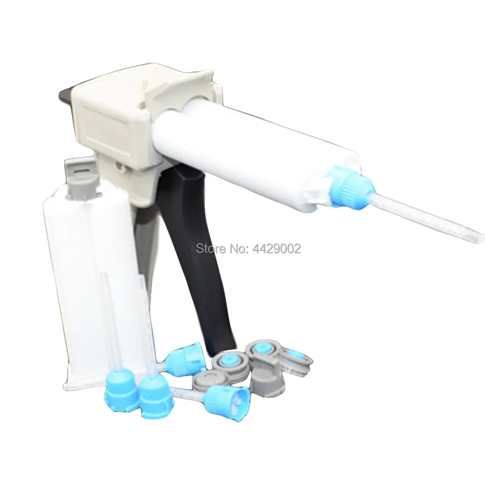 

50mL 1:1 Dual Cartridge Applicator Gun Dispensing Gun + 2pcs Epoxy Adhesive Cartridges + 5pcs Static Mixer Epoxy Mixing Nozzle